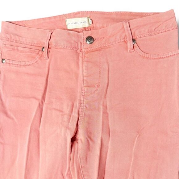 Campbell Chase Pink Coral Mid-Rise Stretch Skinny Jegging Jeans Women’s Size 26 - Picture 2 of 8